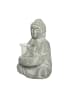 MARELIDA Teelichthalter Buddha in Steinoptik H: 20cm in grau