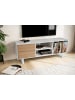 KADIMA DESIGN Lowboard mit Eiche-Dekor 150x55x40 cm TV-Kommode Modern, Design in Weiß