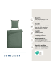 Schiesser Baumwollsatin-Bettwäsche-Set Ella in Dunkelgrün