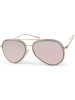 styleBREAKER Piloten Sonnenbrille in Gold / Pink verspiegelt