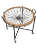 Mauro Ferretti Couchtisch aus Eisen, Holz und Glas, schwarz und braun, 70,5 x 65 x 57 cm