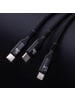 Wisam® 3in1 Kabel USB-C - Lightning + 2x USB-C 1,2m 60W