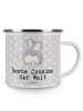 Mr. & Mrs. Panda Teetasse Pinguin Beste Cousine der Welt mit Spruch in Grau Pastell