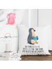 Mr. & Mrs. Panda Kissen 40x40 Pinguin Buch mit Spruch in Weiß