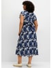 sheego Druckkleid in tiefblau-gemustert