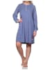 NORMANN Frottee Nachthemd langarm Bündchen - 82093 in blau