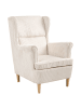 Beliani Ohrensessel ABSON in Beige/Braun - (W) 64 x (H) 100 x (L) 65 cm