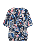 Cecil Kurzarm Bluse mit Multicolor Print in Blau