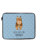 Mr. & Mrs. Panda Laptop Tasche Bär Kommunion mit Spruch in Blau Pastell