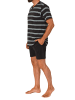 NORMANN Kurzarm Schlafanzug Pyjama Shorty Streifen - 84466 in dunkelgrau