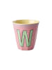 Rice Melamin Buchstabenbecher Vintage Medium in pink