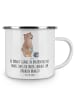Mr. & Mrs. Panda Tasse Emaille Glanz Putzfrau mit Spruch in Weiß