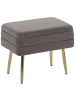 Beliani Hocker ODESSA in Grau/Gold - (W) 49 x (H) 43 x (L) 34 cm