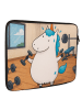 Mr. & Mrs. Panda Notebook Tasche Einhorn Fitness Design ohne Spruch in Weiß