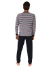 NORMANN langarm Schlafanzug Bündchen Pyjama Streifen - 83116 in navy