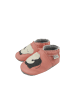 Bemesu Rosa Baby-Leder-Laufschuhe, komfortabel mit rutschfester Sohle - Elefantenmotiv