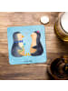 Mr. & Mrs. Panda Untersetzer für Gläser Pinguin Pärchen ohne Spruch in Eisblau