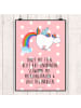 Mr. & Mrs. Panda Poster Einhorn Fliegendes Pferd mit Spruch in Rot Pastell