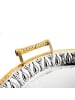 COFI 1453 Gemusterte Serviertabletten aus Edelstahl mit eleganten Griffen in Silber/Gold