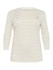 KAFFE curve Langarm-Shirt KClia Regular fit in Chalk/Feather Gray Stripe