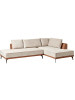 Beliani Ecksofa MYKEN in Beige/Schwarz/Braun - (W) 260 x (H) 86 x (L) 180 cm