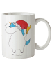 Mr. & Mrs. Panda XL Tasse Einhorn Weihnachtsmann ohne Spruch in Weiß