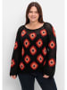 sheego by Joe Browns Häkelpullover in schwarz gemustert