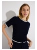 More & More feminines Kurzarmshirt, Kontrastkante in marine