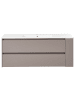Beliani Badezimmerschrank mit Waschbecken MANCORA in Beige/Weiß