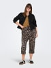 ONLY Carmakoma Legere Capri Hose mit Kordelzug und Leopardenmuster in Braun