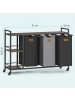 VASAGLE Wäschekorb Stevie in Grau-Schwarz - (B)33 x (H)80.5 x (T)117 cm