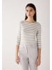 More & More stretchiges 3/4 Arm, Streifenshirt in offwhite/grey