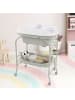 COSTWAY 4 in 1 Wickeltisch klappbar mit Badewanne in Grau