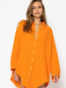 SASSYCLASSY Ultra Oversize Musselin-Blusenhemd lange Variante in Orange