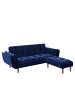 Playboy Ottoman "SCARLETT" in Blue Lagoon -  (B)88 x (H)43.5 x (T)57cm