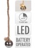 Koopman LED-Glaskugel mit Seil Ø12cm, warmweiß, L95cm, batteriebetrieben, mit Timer