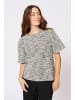 Cream Kurzarm-Bluse CRShanie Regular fit in Black White Boucle