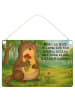 Mr. & Mrs. Panda Deko Schild Otter Blumenstrauß Design mit Spruch in Weiß