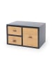 relaxdays Schubladenbox In Schwarz/Natur - (B)25 x (H)15 x (T)20 cm