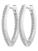 Adeliás Damen Ohrringe – Creole aus 925 Silber mit Zirkonia in silber