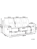 Beliani 3-Sitzer Sofa BERGEN in Braun - (W) 204 x (H) 101 x (L) 73 cm