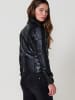 KOROSHI Bestickte Damen-Bikerjacke in Lederoptik in SCHWARZ