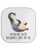 Mr. & Mrs. Panda Design Untersetzer Pinguin Lachen mit Spruch in Weiß