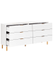 Beliani Kommode WALPOLE in Weiß/Gold - (W) 158 x (H) 76 x (L) 40 cm