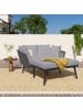 ABRIHOME Gartensofa in Grau mit 2 Kissen und Polstern Abnehmbar Waschbar