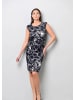 Alba Moda Florales Druckkleid mit Rundhals in schwarz