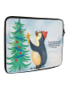 Mr. & Mrs. Panda Laptop Hülle Pinguin Weihnachtsbaum Design mit ... in Weiß