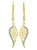 Adeliás Damen Ohrringe aus 925 Silber mit Zirkonia in gold