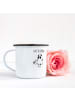 Mr. & Mrs. Panda XL Emaille Tasse Panda Gute Besserung mit Spruch in Weiß