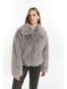 DreiMaster Vintage Damen Jacke Aus Webpelz in Grau Mauve